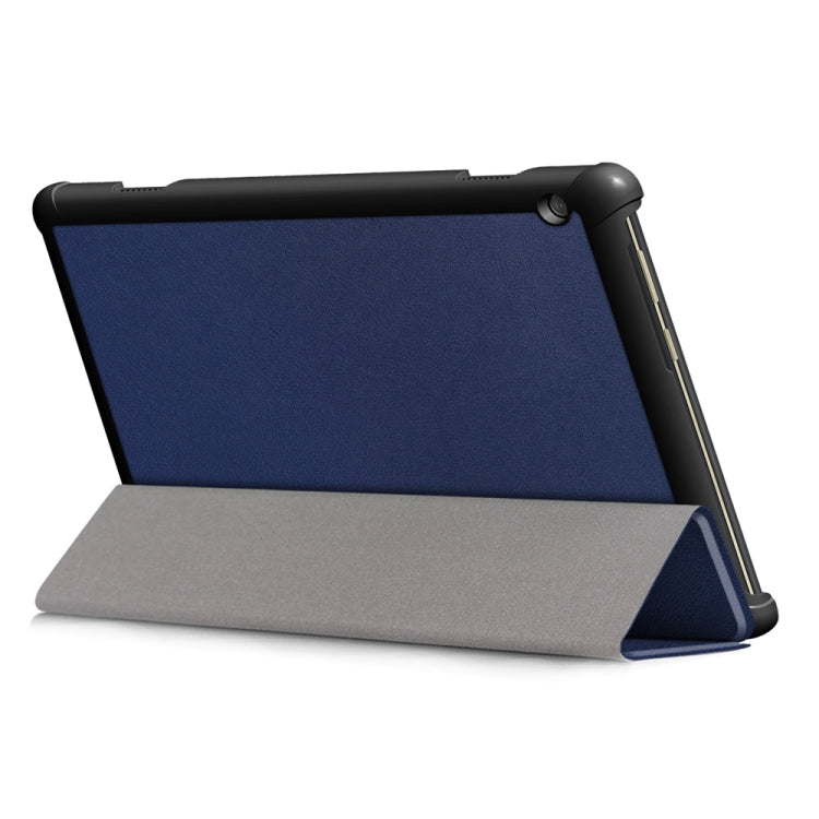 3-folding Custer Texture Deformation Flip Leather Case for Lenovo Tab M10 TB-X605F / X505F