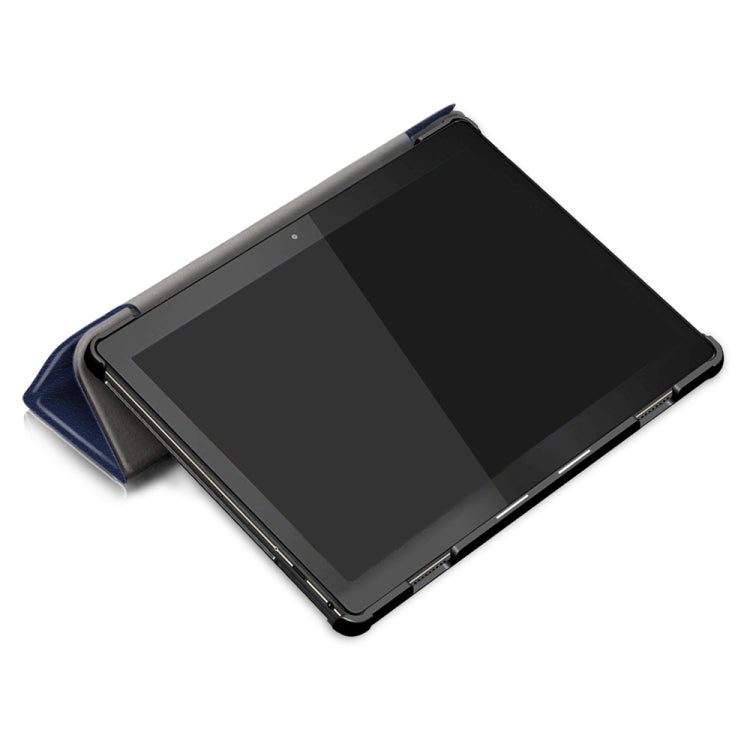 3-folding Custer Texture Deformation Flip Leather Case for Lenovo Tab M10 TB-X605F / X505F