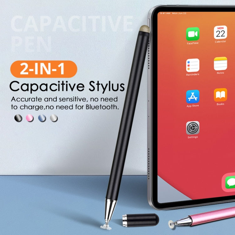JD02 Universal Magnetic Pen Cap Pan Head + Fiber Cloth 2 in 1 Stylus Pen for Smart Tablets and Mobile Phones