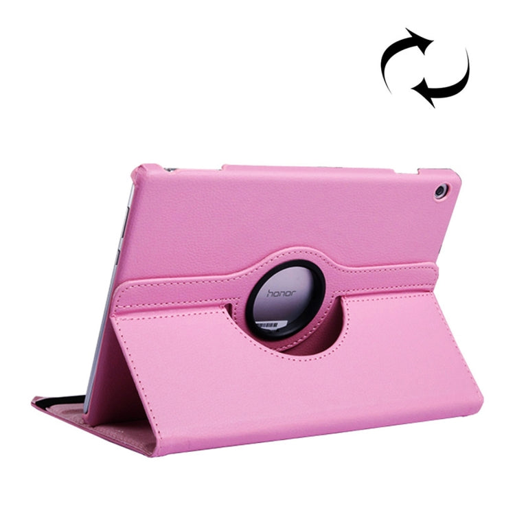 Litchi Texture Horizontal Flip 360 Degrees Rotation Leather Case for Huawei MediaPad T5 10.1, with Holder, For MediaPad T5 10.1