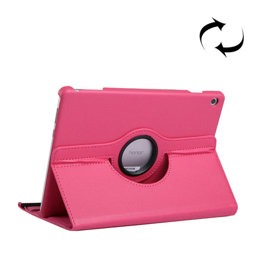 Litchi Texture Horizontal Flip 360 Degrees Rotation Leather Case for Huawei MediaPad T5 10.1, with Holder, For MediaPad T5 10.1