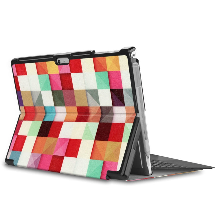 Magic Cube Pattern Colored Painted Horizontal Flip PU Leather Case for Microsoft Surface Pro 4 / 5 / 6 12.3 inch, with Holder & Pen Slot