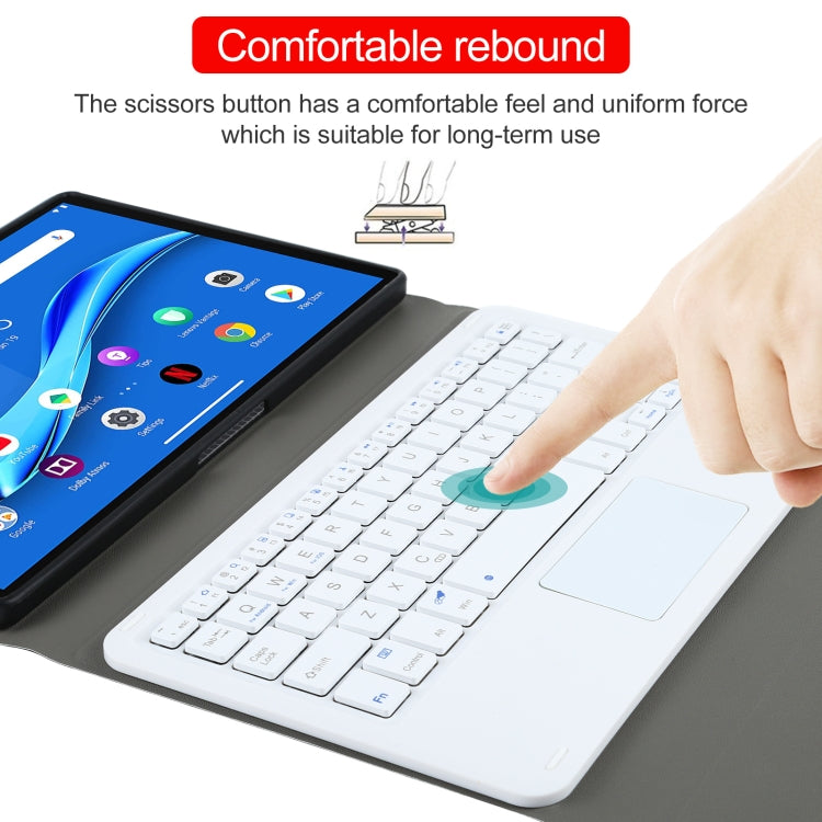 AM10-A Detachable Bluetooth Backlight Keyboard Ultrathin Horizontal Flip Leather Tablet Case with Touchpad & Holder for Lenovo M10 Plus 10.3 inch X606F