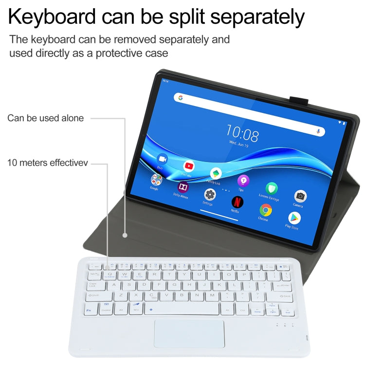AM10-A Detachable Bluetooth Backlight Keyboard Ultrathin Horizontal Flip Leather Tablet Case with Touchpad & Holder for Lenovo M10 Plus 10.3 inch X606F