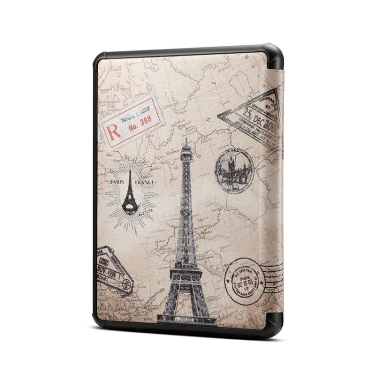 Eiffel Tower Pattern Horizontal Flip PU Leather Protective Case for Amazon Kindle 2019, with Sleep & Wake-up Funtion