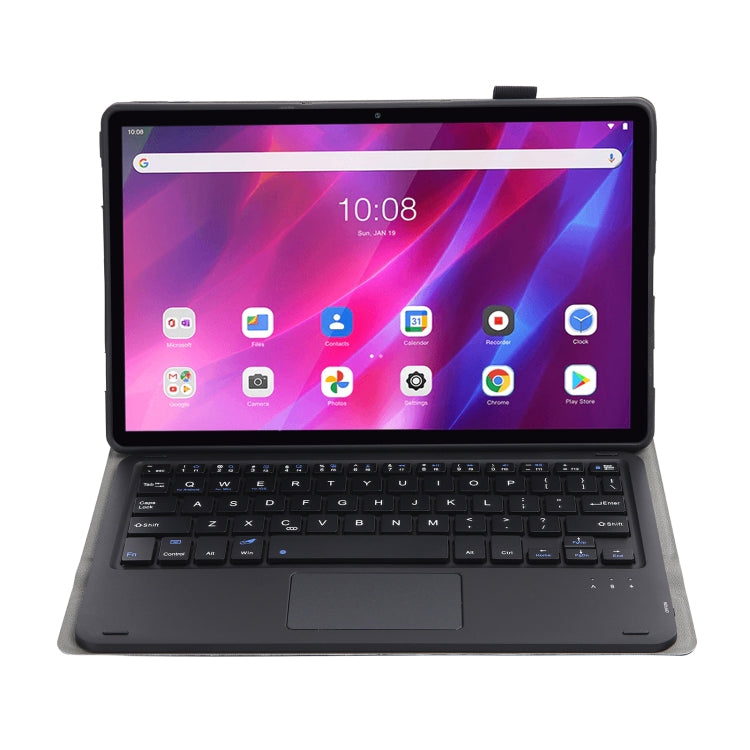 AK10-A 2 in 1 Detachable Bluetooth Keyboard + Lambskin Texture TPU Protective Leather Tablet Case with Touchpad & Holder for Lenovo Qitian K10 TB-X6C6X
