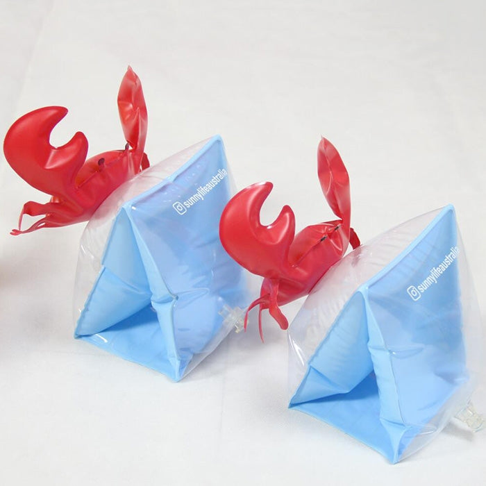 Children Inflatable Red Crabs Shape Arm Bands Floatation Sleeves Water Wings Swimming Floats, Size: 16x20x15cm