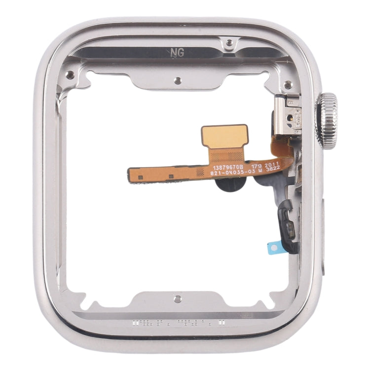 For Apple Watch Series 7 / 8 / 9 41mm LTE Stainless Steel Middle Frame Bezel Plate with Crown Spin Axis Flex Cable, For Apple Watch Series 7 / 8 / 9 41mm LTE(Stainless Steel)