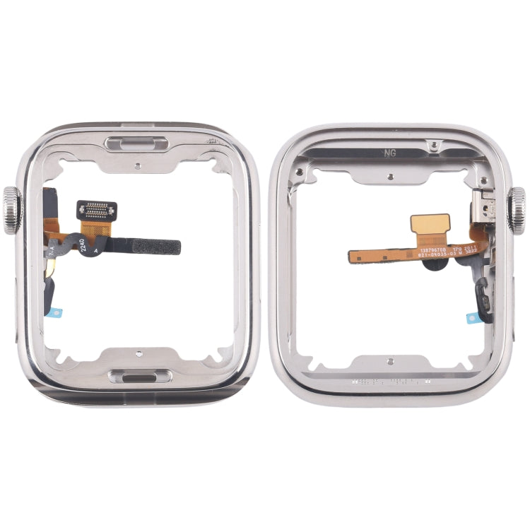 For Apple Watch Series 7 / 8 / 9 45mm LTE Stainless Steel Middle Frame Bezel Plate with Crown Spin Axis Flex Cable, For Apple Watch Series 7 / 8 / 9 45mm LTE(Stainless Steel)