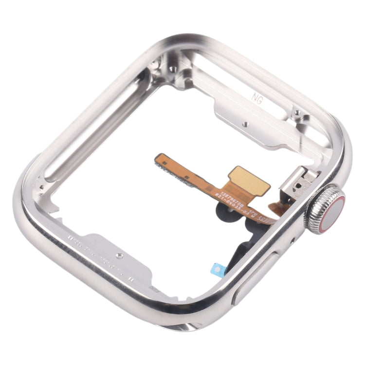 For Apple Watch Series 7 / 8 / 9 45mm LTE Stainless Steel Middle Frame Bezel Plate with Crown Spin Axis Flex Cable, For Apple Watch Series 7 / 8 / 9 45mm LTE(Stainless Steel)