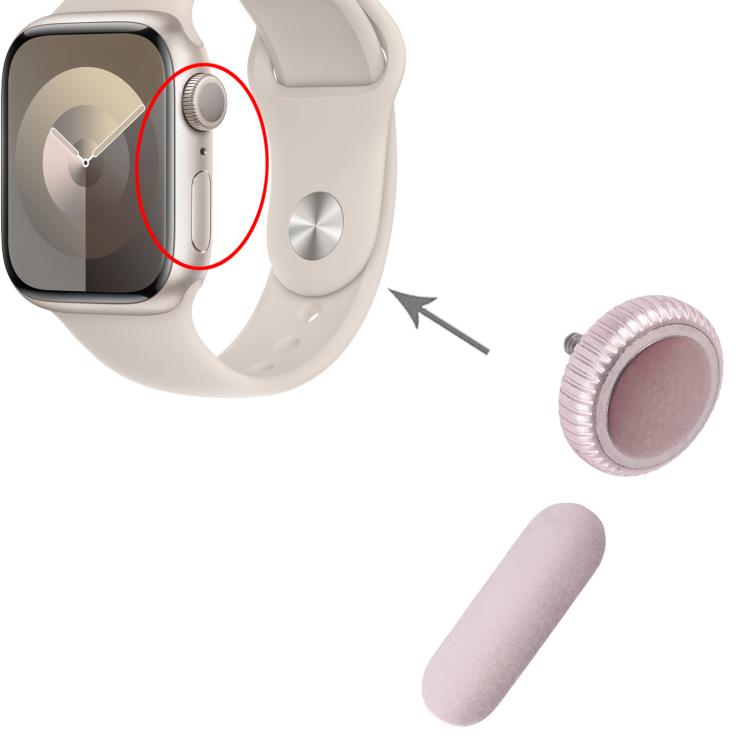 For Apple Watch Series 9 44mm / 45mm GPS Version Watch Crown Nut / Power Button Set, or Apple Watch Series 9 41mm / 45mm GPS Version