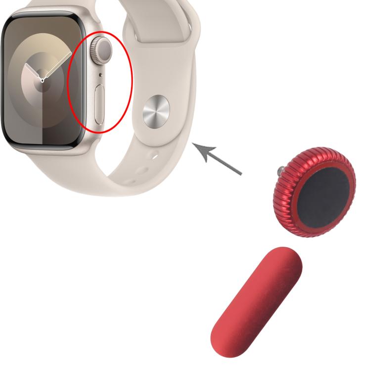 For Apple Watch Series 9 44mm / 45mm GPS Version Watch Crown Nut / Power Button Set