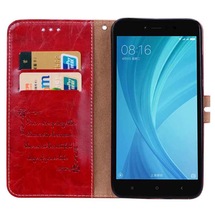For Xiaomi  Redmi Note 5A Pro / Prime Business Style Oil Wax Texture Horizontal Flip Leather Case with Holder & Card Slots & Wallet & Lanyard
