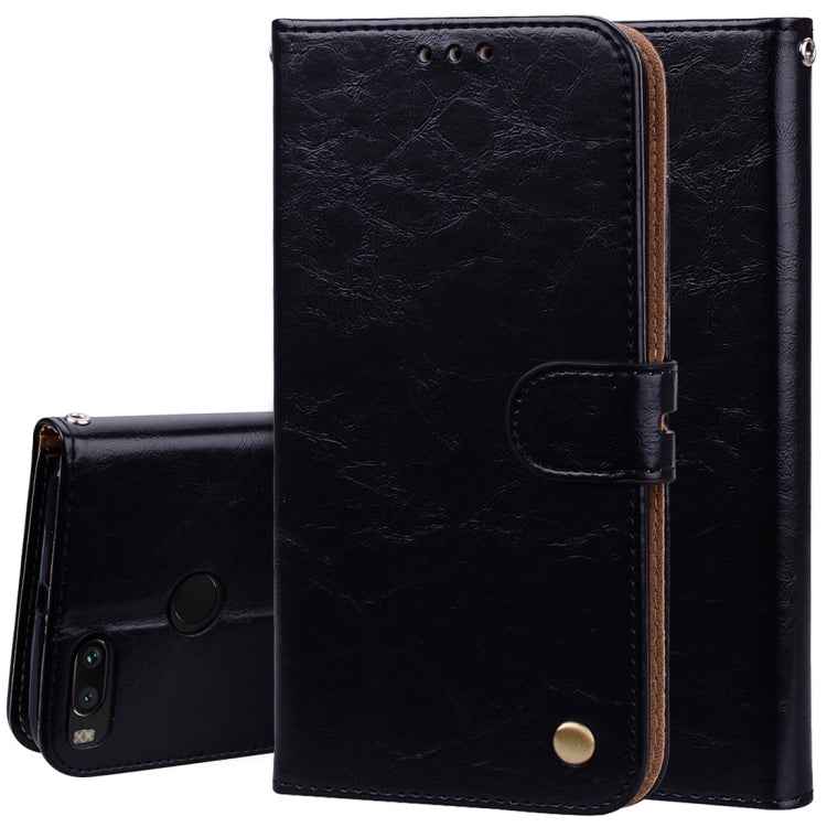 For Xiaomi  Mi A1 & 5X Business Style Oil Wax Texture Horizontal Flip Leather Case with Holder & Card Slots & Wallet & Lanyard