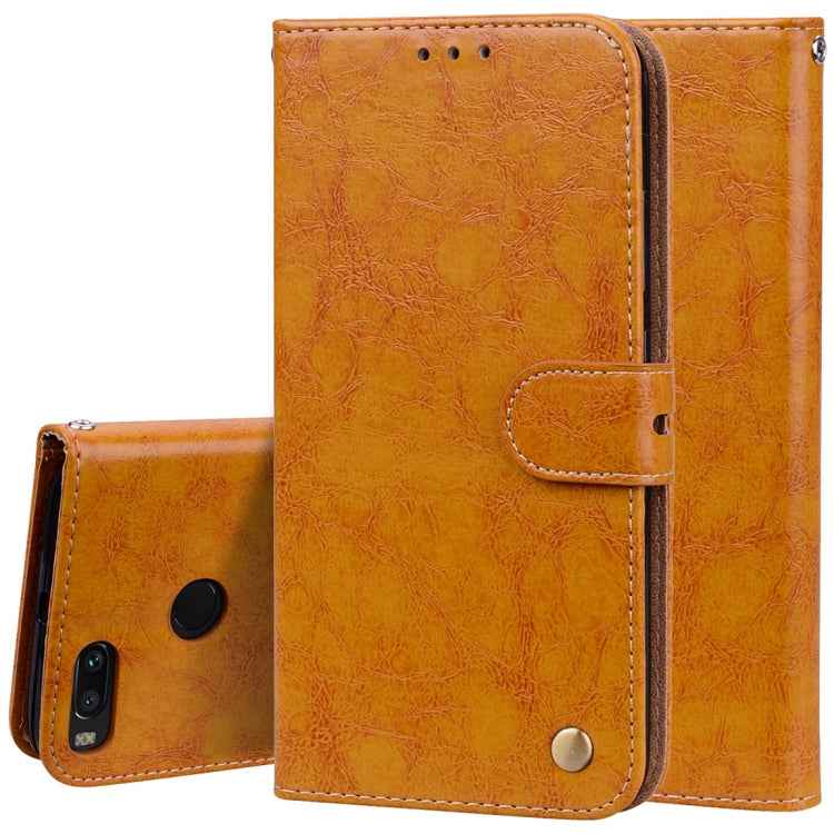 For Xiaomi  Mi A1 & 5X Business Style Oil Wax Texture Horizontal Flip Leather Case with Holder & Card Slots & Wallet & Lanyard