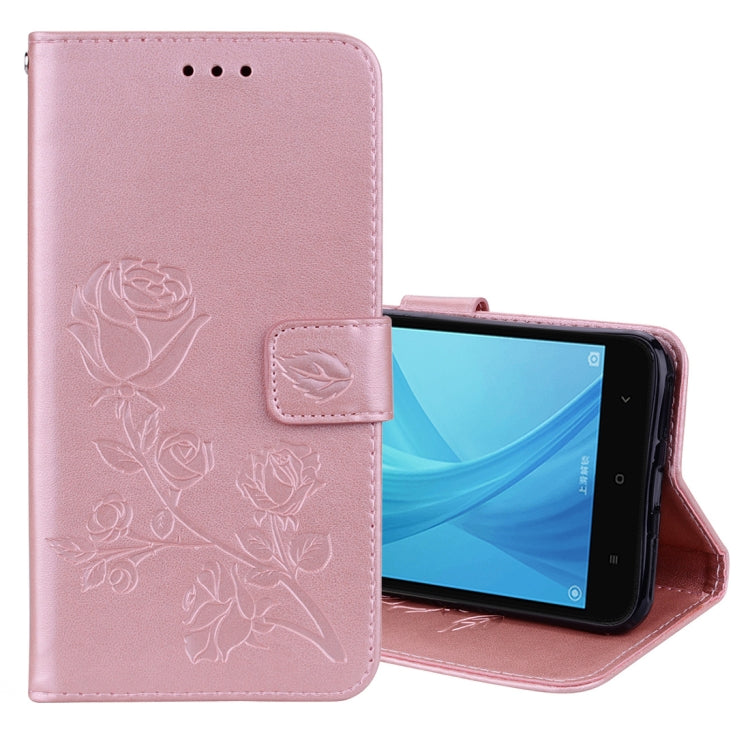 For Xiaomi  Redmi Note 5A Pro / Prime Roses Pressed Flowers Pattern Flip Leather Case with Holder & Card Slots & Wallet