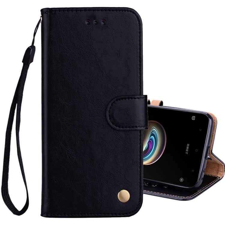 For Xiaomi  Redmi 5A Business Style Oil Wax Texture Horizontal Flip Leather Case with Holder & Card Slots & Wallet & Lanyard
