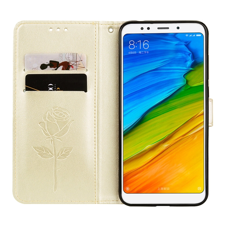 For Xiaomi Redmi 5 Plus Rose Embossed Horizontal Flip Environmental PU Leather Case with Holder & Card Slots & Wallet, For Xiaomi Redmi 5 Plus