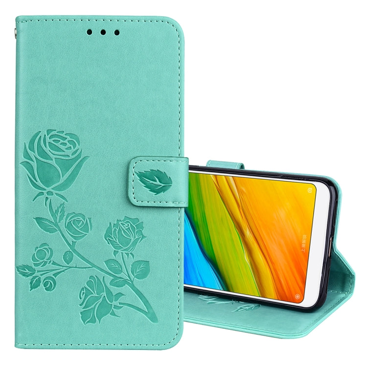 For Xiaomi Redmi 5 Rose Embossed Horizontal Flip Environmental PU Leather Case with Holder & Card Slots & Wallet