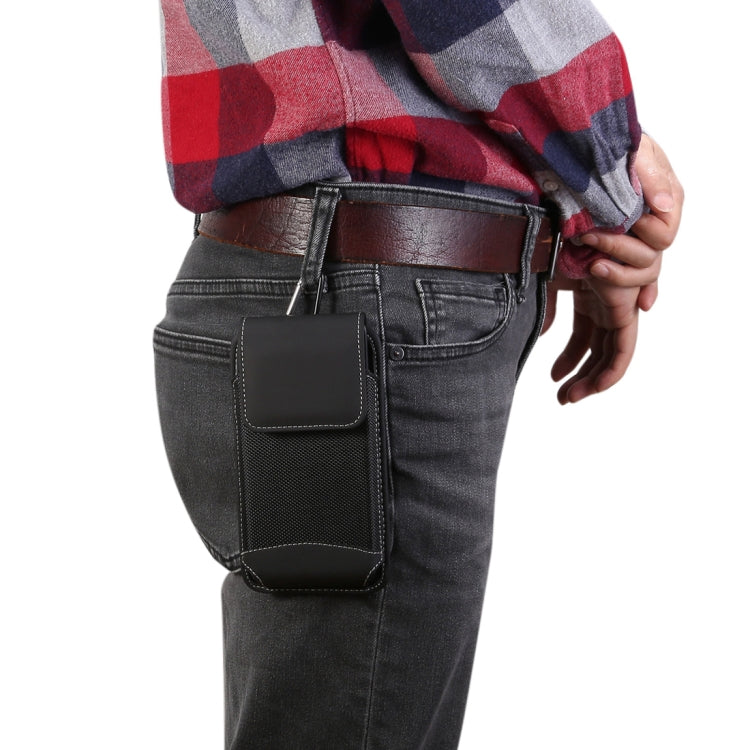 Universal Hanging Waist Oxford Cloth Case for 6.4-6.5 inch Mobile Phones, with Carabiner