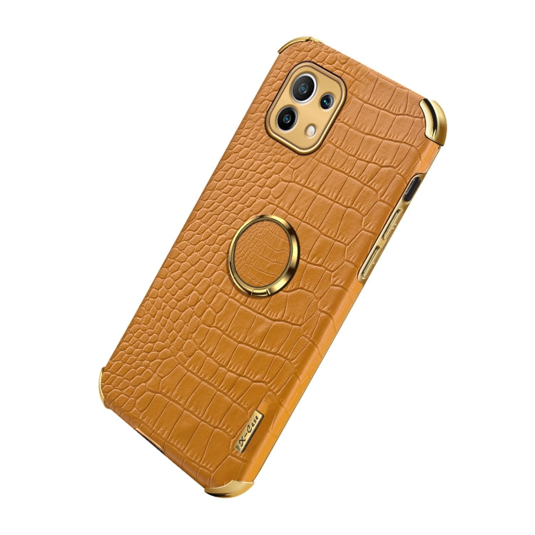 For Xiaomi Mi 11 6D Electroplated TPU Crocodile Pattern Magnetic Leather Case with Ring Holder, For Xiaomi Mi 11