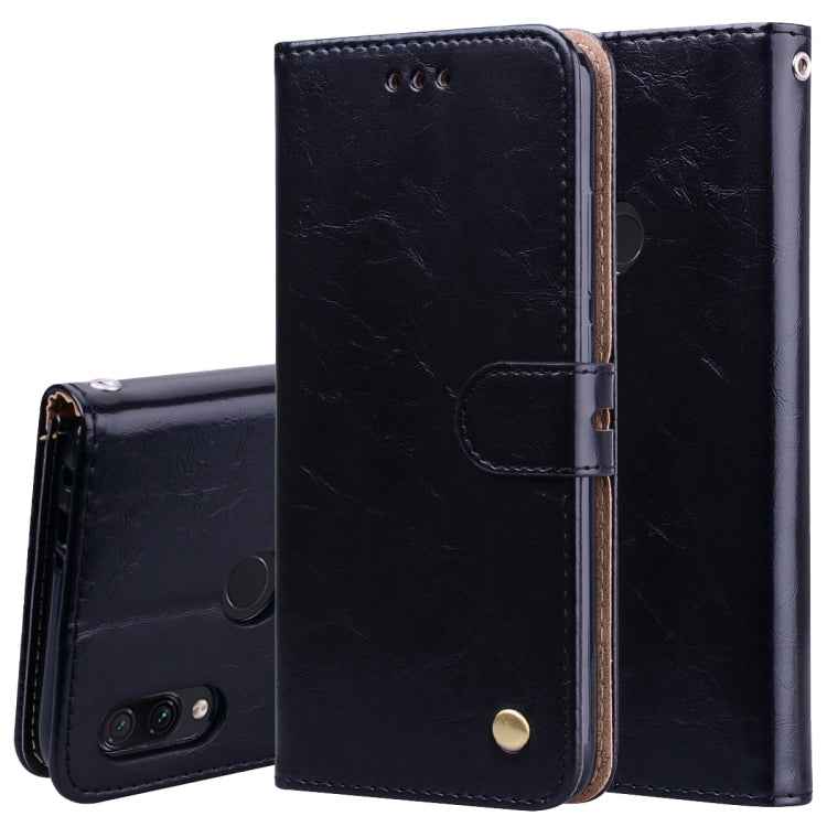 Business Style Oil Wax Texture Horizontal Flip Leather Case for Xiaomi Redmi Note7, with Holder & Card Slots & Wallet, For Xiaomi Redmi Note7