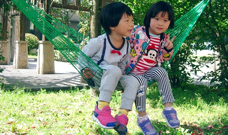 Outdoor Color Mesh Hammock, 2PCS Dark Blue Section, 2PCS Red Section, 2PCS Orange Section, 2PCS Green