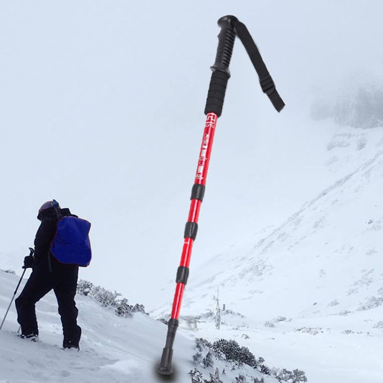 105cm Mountaineering Four Straight Shank Cane, Red#105cm