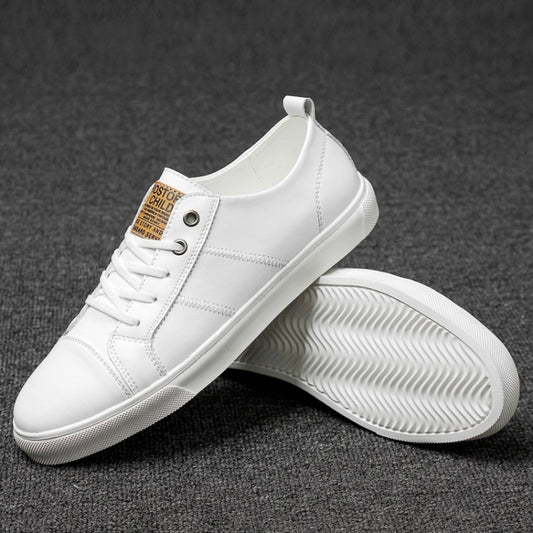 Microfiber Leather Upper Simple Solid Color Casual Shoes for Men