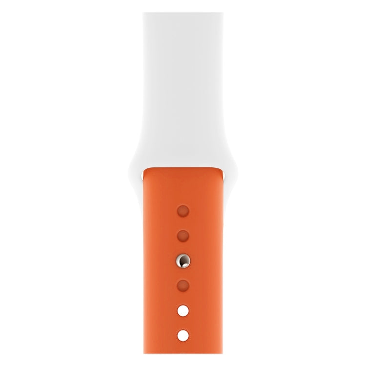 Double Colors Silicone Watch Band for Apple Watch Series 3 & 2 & 1 38mm (White+Red)