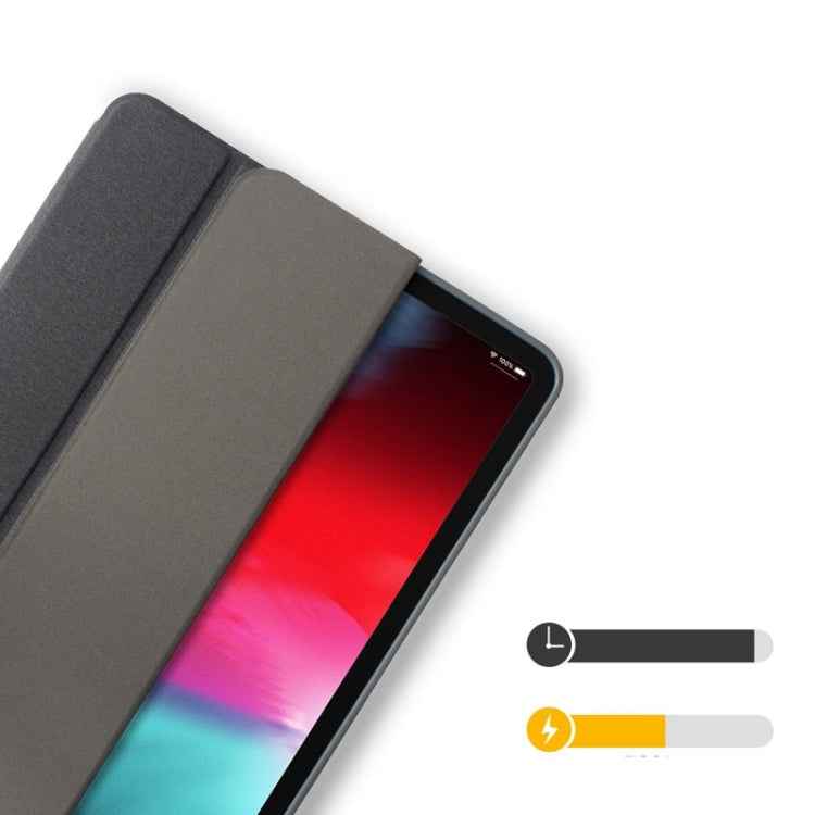 Mutural Exquisite Series Cloth Texture PU+TPU Leather Case for iPad Pro 12.9 inch (2018), with 3-Fold Holder & Pen Slot & Sleep & Wake-up Function