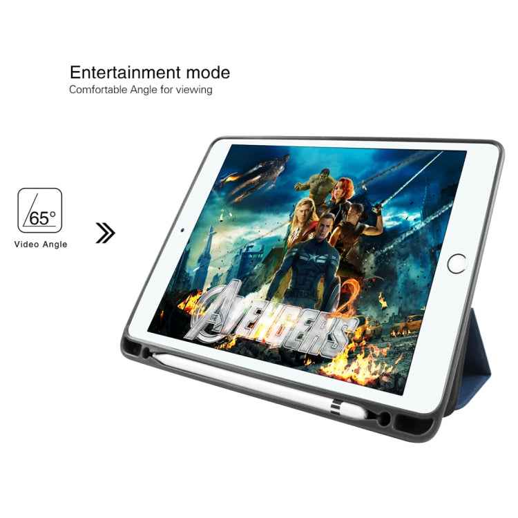Mutural Exquisite Series Cloth Texture PU+TPU Leather Case for iPad Pro 10.5 inch, with 3-Fold Holder & Pen Slot & Sleep & Wake-up Function