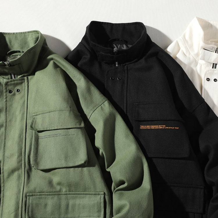Trend Multi-pockets Top Loose Coat Simple Casual Jacket for Men