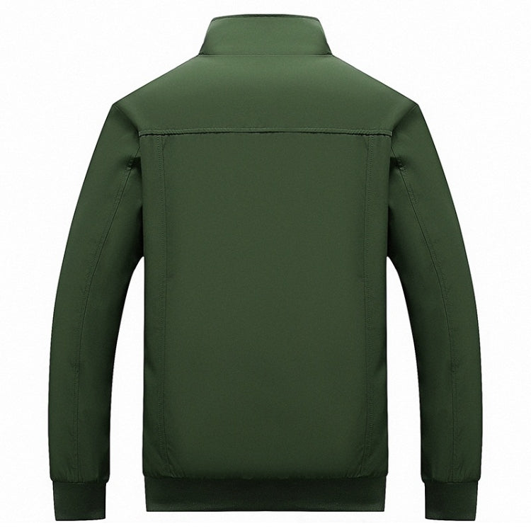 Solid Color Collage Long Sleeve Stand Collar Men Jacket