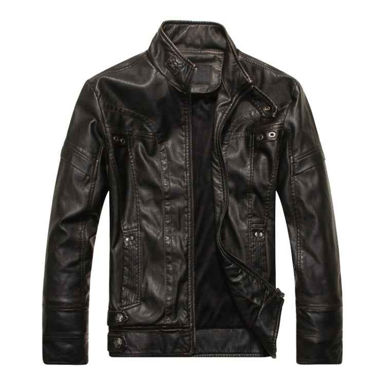 Men Plus Velvet Fashion Leather Jacket Motorcycle Coat, M, L, XL, XXL, XXXL, 4XL, 5XL