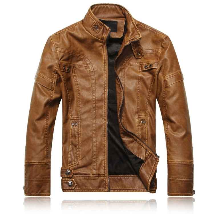 Men Plus Velvet Fashion Leather Jacket Motorcycle Coat, M, L, XL, XXL, XXXL, 4XL, 5XL
