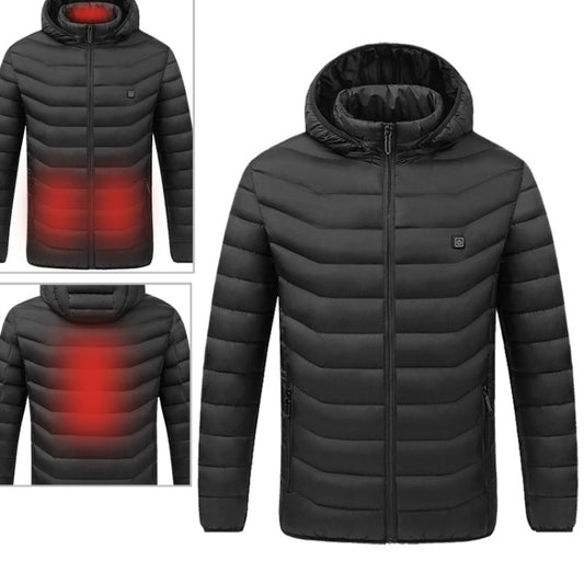 USB Heated Smart Constant Temperature Hooded Warm Coat for Men and Women (Color:Red Size:XXXXL), S, M, L, XL, XXL, 3XL, 4XL