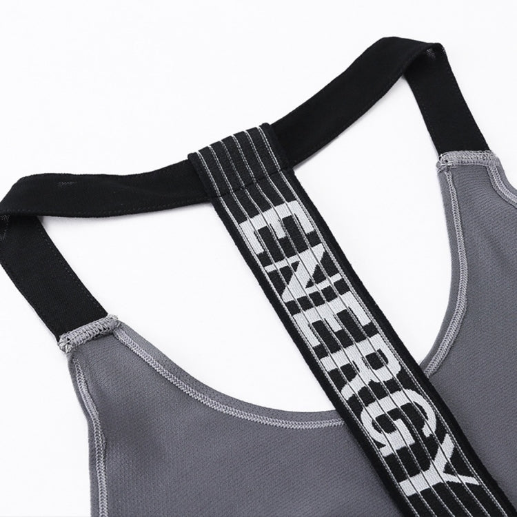 Sexy T-shaped Back Hollow Strap Quick Drying Loose Vest (Color:Rose Red Size:XL)