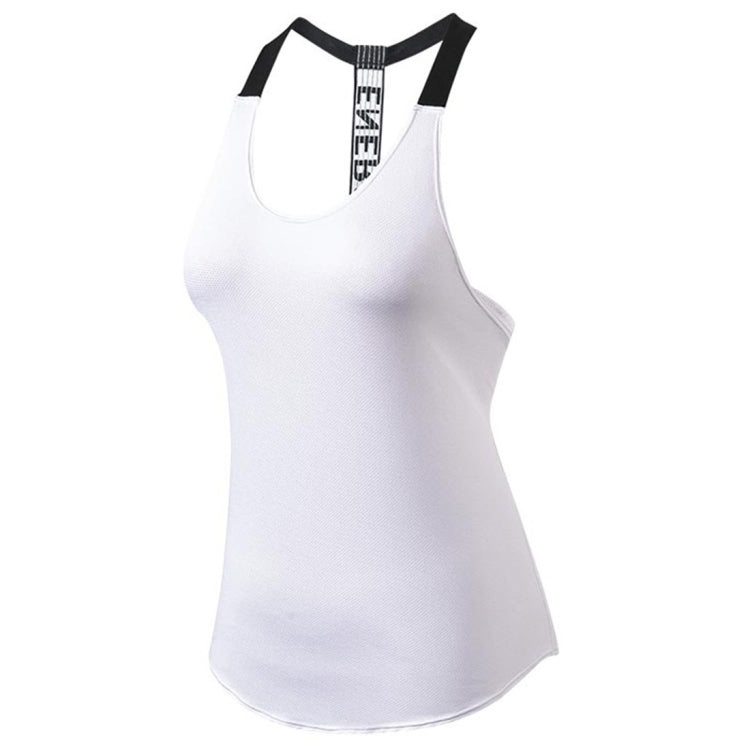 Sexy T-shaped Back Hollow Strap Quick Drying Loose Vest (Color:Rose Red Size:XL)