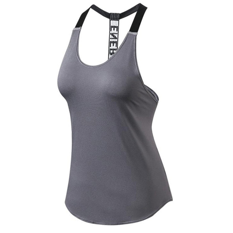 Sexy T-shaped Back Hollow Strap Quick Drying Loose Vest (Color:Rose Red Size:XL)