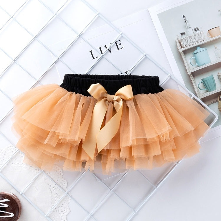 Three-piece Black Long-sleeveds Winged Romper With Mesh Bottom Pants Skirt
