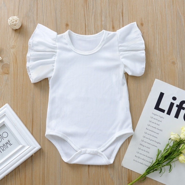 Baby One-piece Romper With Large Lace Sleeves