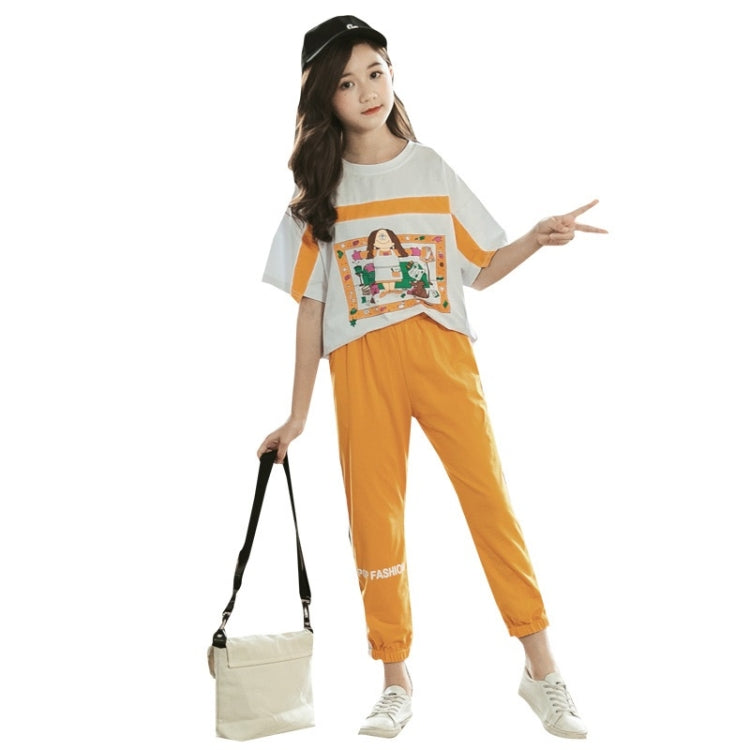 Girls Short-sleeved Blouse + Two-piece Casual Trousers