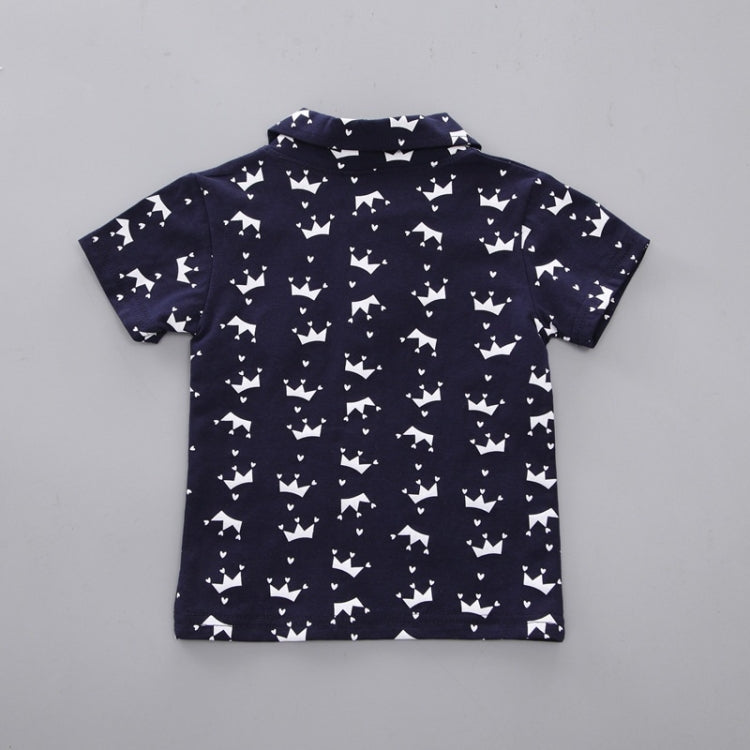 Childrens Two-piece Summer Crown Shirt For Boys