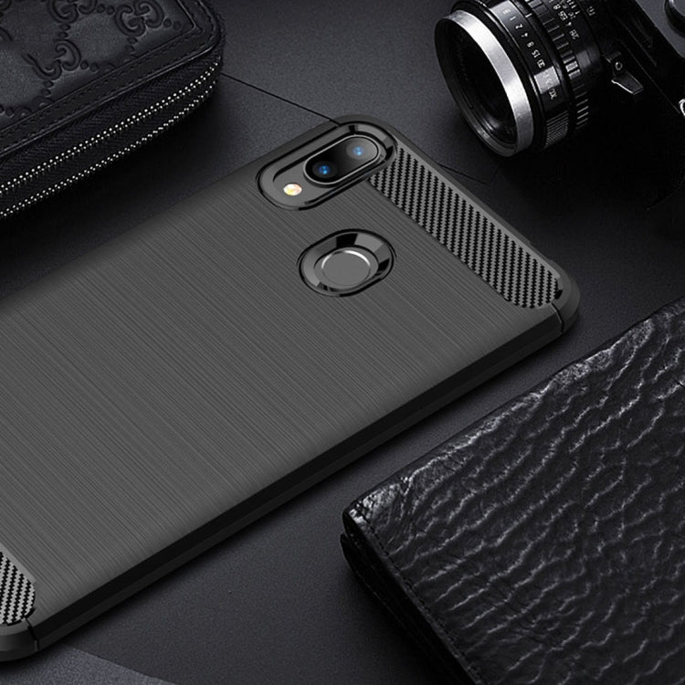 Brushed Texture Carbon Fiber Shockproof TPU Case for ASUS ZenFone Max (M2)