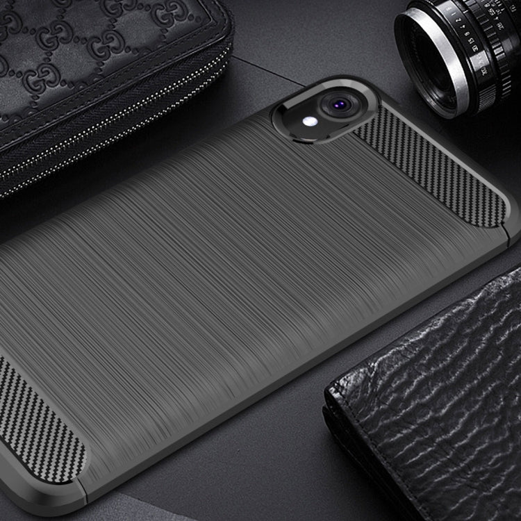 Brushed Texture Carbon Fiber Shockproof TPU Case for MOTO E6
